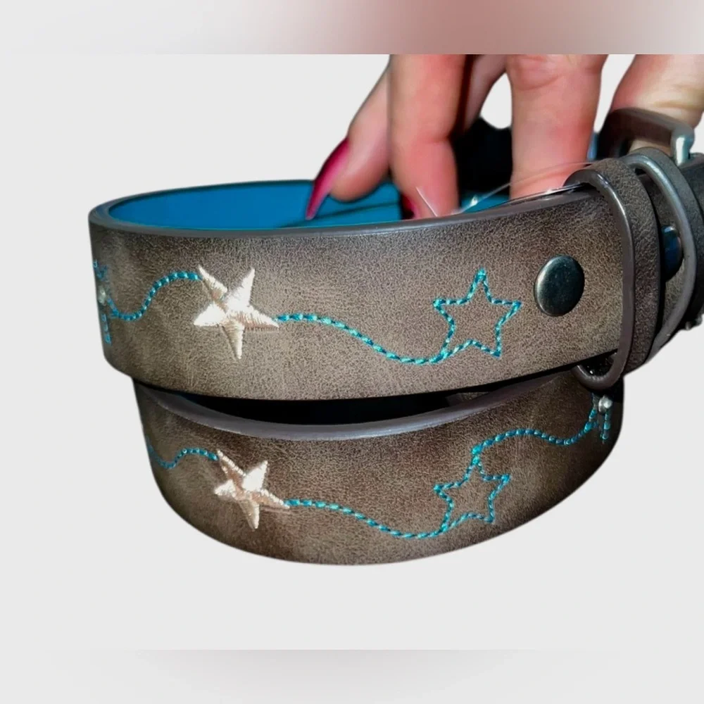 Catchfly Girl's Star Motif Pattern And Burnished Brown Teal Aqua Blue Sz M NWT